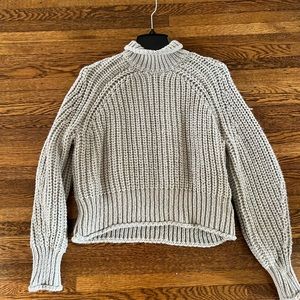 Cropped Knit Turtleneck Sweater